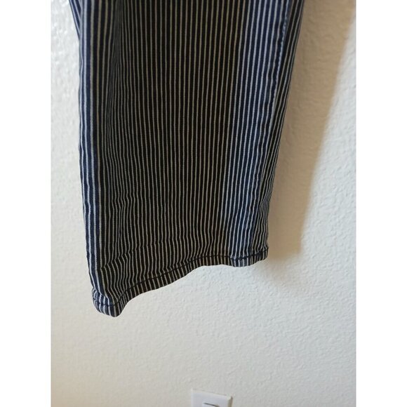 CABI JEANS Navy + White Johnny Railroad Striped Crop Length Women's Jeans 12 - Picture 6 of 16